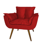 Namoradeira Decorativa Perola Com 2 Poltronas Suede Vermelho