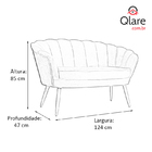 Namoradeira Decorativa Pétala Suede Pés De Madeira - Ds Estof