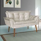 Namoradeira Decorativa Recepção Analu Suede Bege Claro