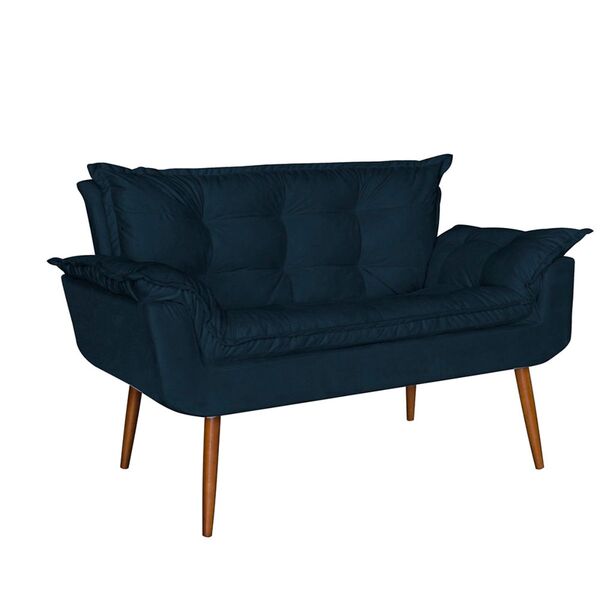 Namoradeira Decorativa Recepção Opalla Suede Azul Marinho