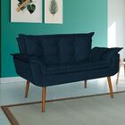 Namoradeira Decorativa Recepção Opalla Suede Azul Marinho