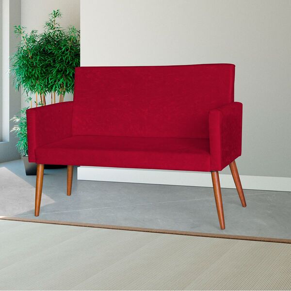 Namoradeira Decorativa Sala De Estar Emily Suede Vermelho