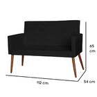 Namoradeira Decorativa Sala De Estar Nina Suede Preto