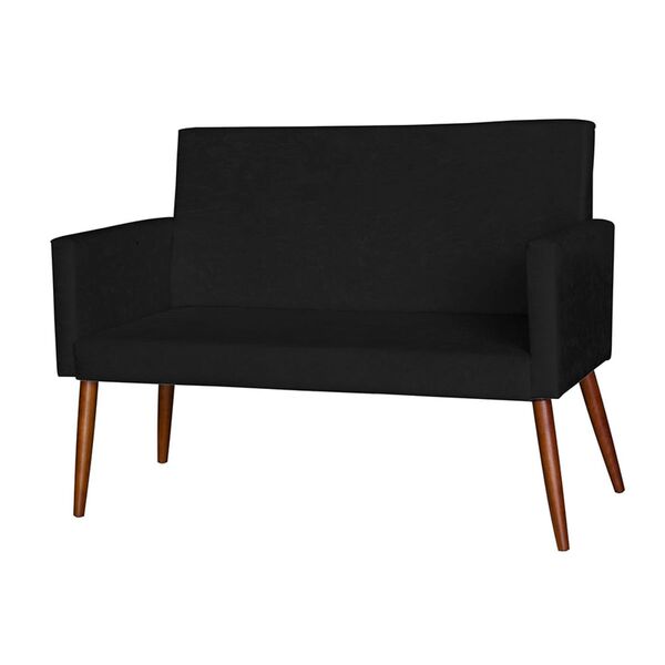 Namoradeira Decorativa Sala De Estar Nina Suede Preto