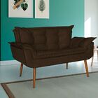 Namoradeira Decorativa Sala De Estar Opalla Suede Marrom