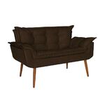 Namoradeira Decorativa Sala De Estar Opalla Suede Marrom