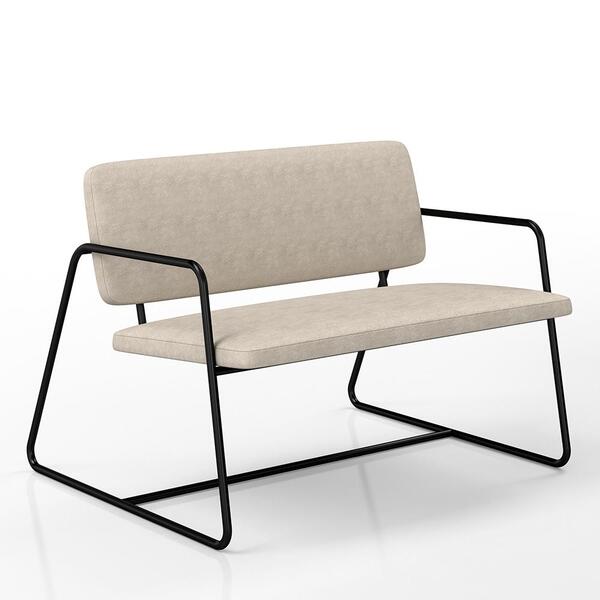 Namoradeira Decorativa Sintra Estilo Industrial Preto/suede B