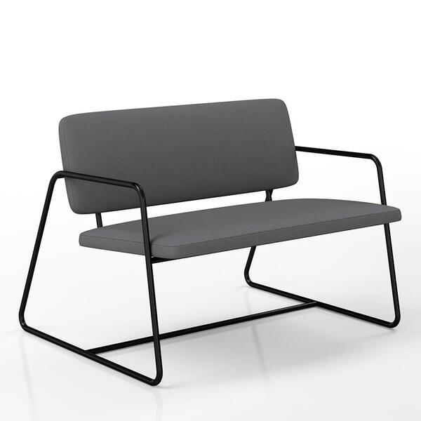 Namoradeira Decorativa Sintra Estilo Industrial Pto/suede Cin