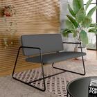 Namoradeira Decorativa Sintra Estilo Industrial Pto/suede Cin