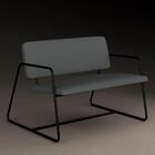 Namoradeira Decorativa Sintra Estilo Industrial Pto/suede Cin