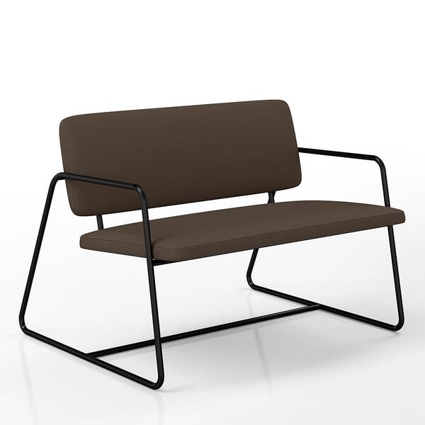 Namoradeira Decorativa Sintra Estilo Industrial Pto/suede Mar