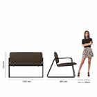 Namoradeira Decorativa Sintra Estilo Industrial Pto/suede Mar