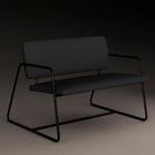 Namoradeira Decorativa Sintra Estilo Industrial Pto/suede Pre