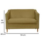 Namoradeira Decorativa Sofá 2 Lugares Liz Suede Amarelo