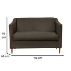 Namoradeira Decorativa Sofá 2 Lugares Liz Suede Marrom