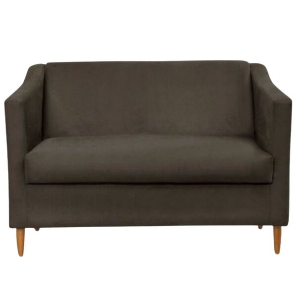 Namoradeira Decorativa Sofá 2 Lugares Liz Suede Marrom