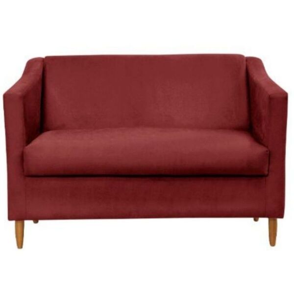 Namoradeira Decorativa Sofá 2 Lugares Liz Suede Vermelho
