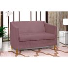 Namoradeira Decorativa Sofá 2 Lugares Liz Veludo Rosê