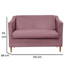 Namoradeira Decorativa Sofá 2 Lugares Liz Veludo Rosê