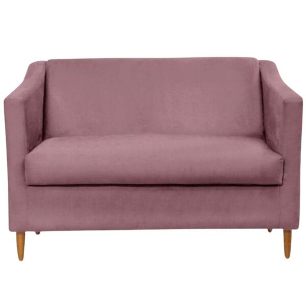 Namoradeira Decorativa Sofá 2 Lugares Liz Veludo Rosê