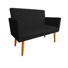 Namoradeira Decorativa Sofá 2 Lugares Luna Suede Preto
