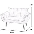 Namoradeira Decorativa Sofá 2 Lugares Opala Suede Preto