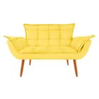 Namoradeira Decorativa Sofá Opala Clean Suede Amarelo