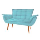 Namoradeira Decorativa Sofá Opala Clean Suede Azul Tiffany