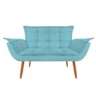 Namoradeira Decorativa Sofá Opala Clean Suede Azul Tiffany