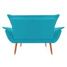Namoradeira Decorativa Sofá Opala Clean Suede Azul Turquesa