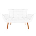 Namoradeira Decorativa Sofá Opala Clean Suede Branco