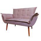 Namoradeira Decorativa Sofá Opala Clean Veludo Rosê