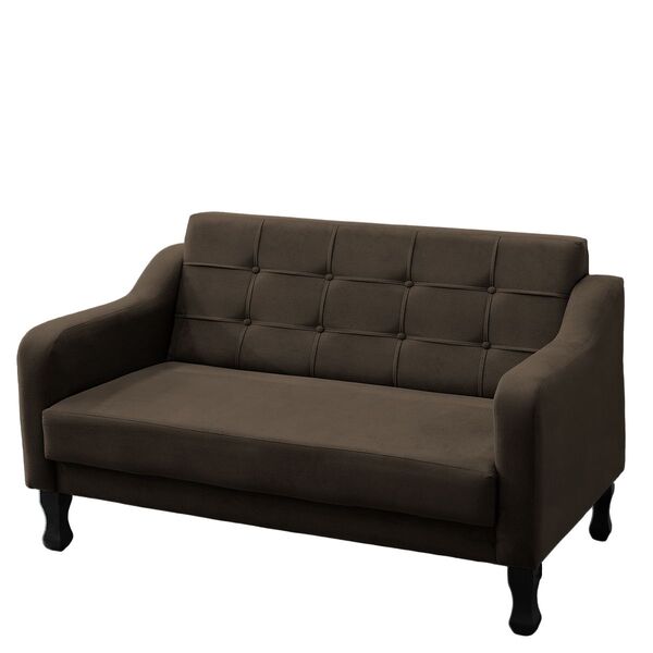 Namoradeira Decorativa Sofá Sofia Suede Marrom Claro