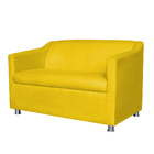 Namoradeira Decorativa Tilla Pés Cromados Suede Amarelo - Ds