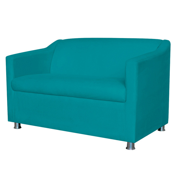 Namoradeira Decorativa Tilla Pés Cromados Suede Azul Turquesa