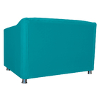 Namoradeira Decorativa Tilla Pés Cromados Suede Azul Turquesa