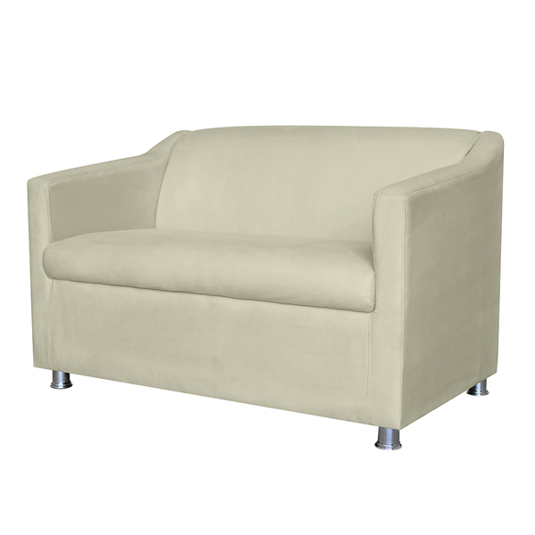 Namoradeira Decorativa Tilla Pés Cromados Suede Bege - Ds Est