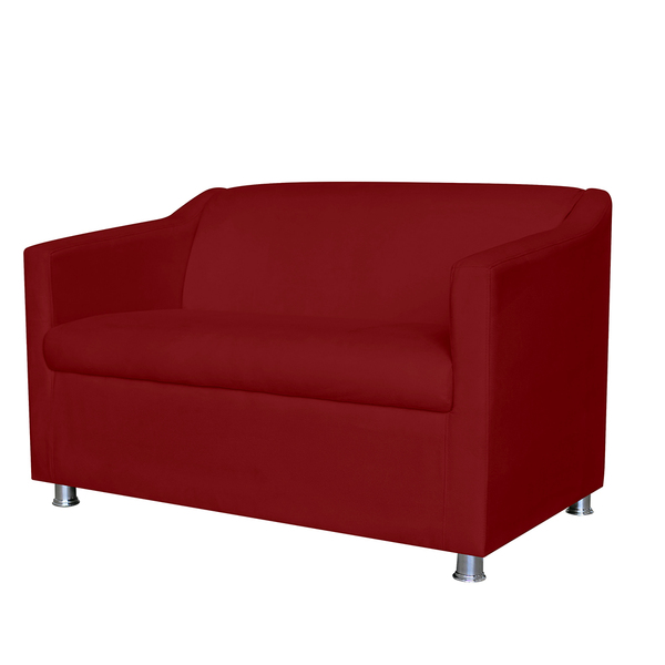 Namoradeira Decorativa Tilla Pés Cromados Suede Bordô - Ds Es