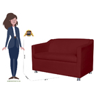 Namoradeira Decorativa Tilla Pés Cromados Suede Bordô - Ds Es