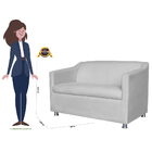 Namoradeira Decorativa Tilla Pés Cromados Suede Branco - Ds E