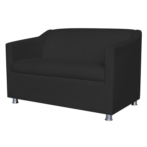 Namoradeira Decorativa Tilla Pés Cromados Suede Preto - Ds Es