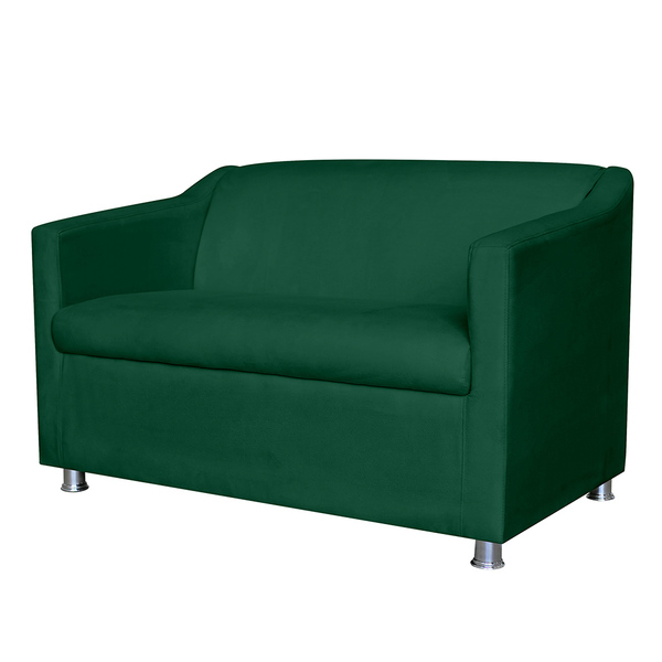 Namoradeira Decorativa Tilla Pés Cromados Suede Verde - Ds Es
