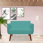 Namoradeira Duda C/strass Pés Palito Suede Azul Tiffany - D'c