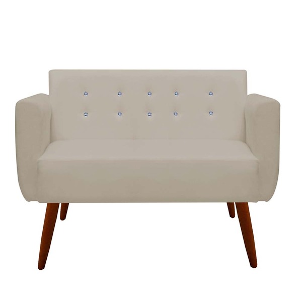 Namoradeira Duda C/strass Pés Palito Suede Bege - D'classe De