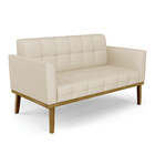 Namoradeira E 2 Poltronas Base Madeira Castanho Elisa Veludo