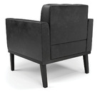 Namoradeira E 2 Poltronas Elisa Base Madeira Preto Sintético