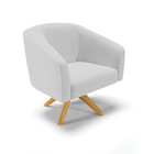 Namoradeira E 2 Poltronas Giratória Ma30 Stella Linho Cinza D