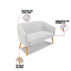 Namoradeira E 2 Poltronas Giratória Ma30 Stella Linho Cinza D