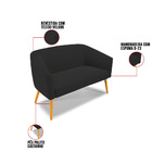 Namoradeira E 2 Poltronas Giratória Ma30 Stella Veludo D03 -