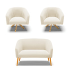 Namoradeira E 2 Poltronas Giratória Ma30 Stella Veludo D03 -